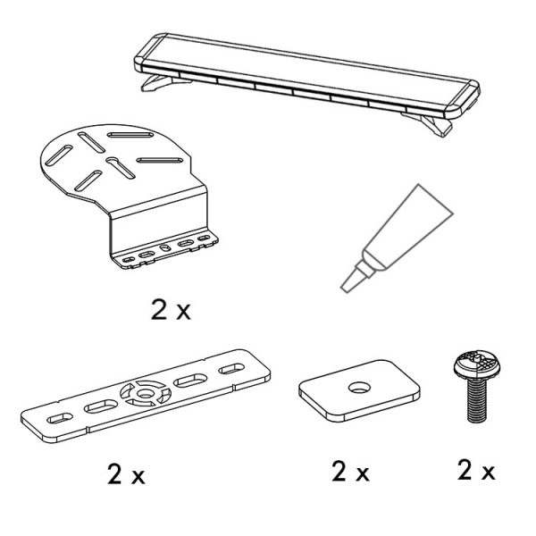 Kit verlichtingsbalk Caddy/Caddy Maxi 16- (voor-/achterkant)