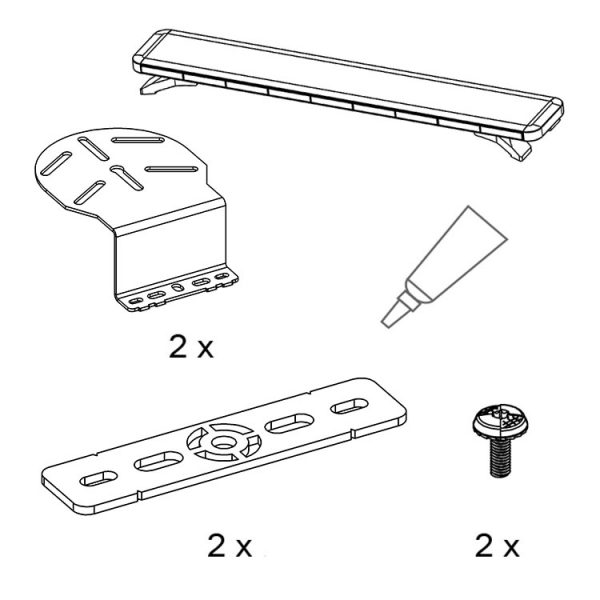 Kit verlichtingsbalk Transp. T6 15- H1 (voor-/achterkant)